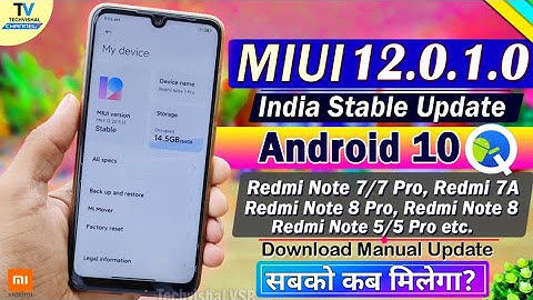 Redmi Note 7 & 7 Pro MIUI 12.0.1.0 India Stable Update | MIUI 12 Update All Redmi Note 8/8 Pro List