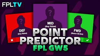 FPL Point Predictor | GAMEWEEK 5 | Fantasy Premier League | 20/21