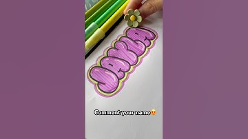 HOW TO DRAW BUBBLE LETTERS✏️ #short #art #fyp #drawing #tutorial #viral #foryou #viral