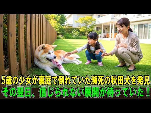 【奇跡の実話】5歳の少女は、家の裏で瀕死の重傷を負った秋田犬を発見した…そして翌日、奇跡のような出来事が起きた。