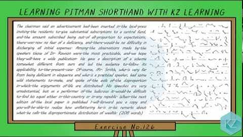 Pitman Shorthand - Exercise No.126 Dictation (70 WPM) - KZ Learning