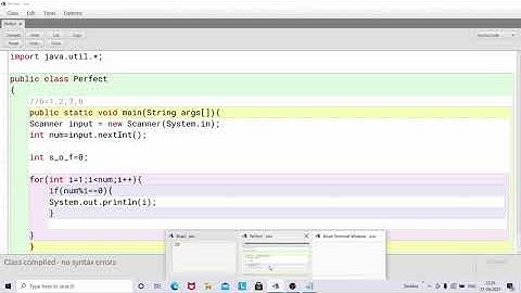 Check a number is perfect number or not in Bluej