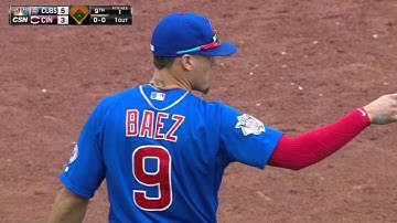 CHC@CIN: Baez makes a tough backhanded stop on Boesch