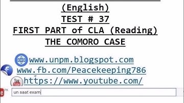 CLA TEST # 37 THE COMORO CASE, COMBINED LANGUAGE ASSESSMENT SECOND PART OF CLA (REPORT WRITING)