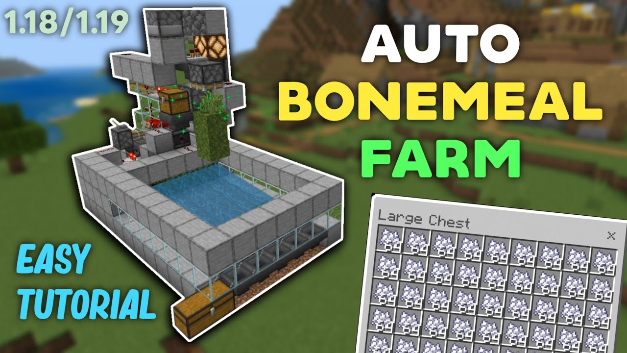Best 1.19 Bonemeal farm Tutorial in Minecraft (MCPE/Minecraft bedrock ...