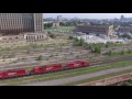 Michigan Central Station with Train (Drone Video)