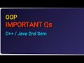 OOP Important Questions | C++ & Java Exam Questions 2025