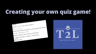 GUIDED WEB DEV PROJECT - HOW TO MAKE YOUR OWN QUIZ GAME IN JAVASCRIPT and HTML