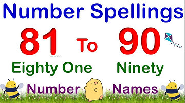 81 to 90 Numbers Names for Kids | Number Spellings 81 to 90 | Count Number with Spelling 81-90