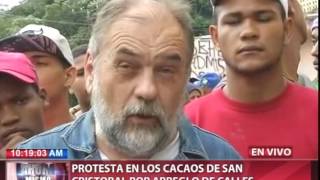 Protestan en Los Cacaos de San Cristóbal por arreglo de calles