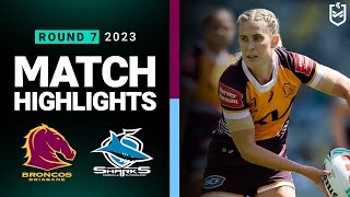 NRLW 2023 | Broncos v Sharks | Match Highlights