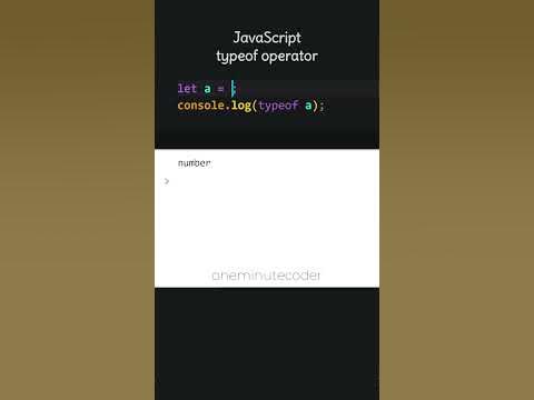 JavaScript: typeof operator - YouTube