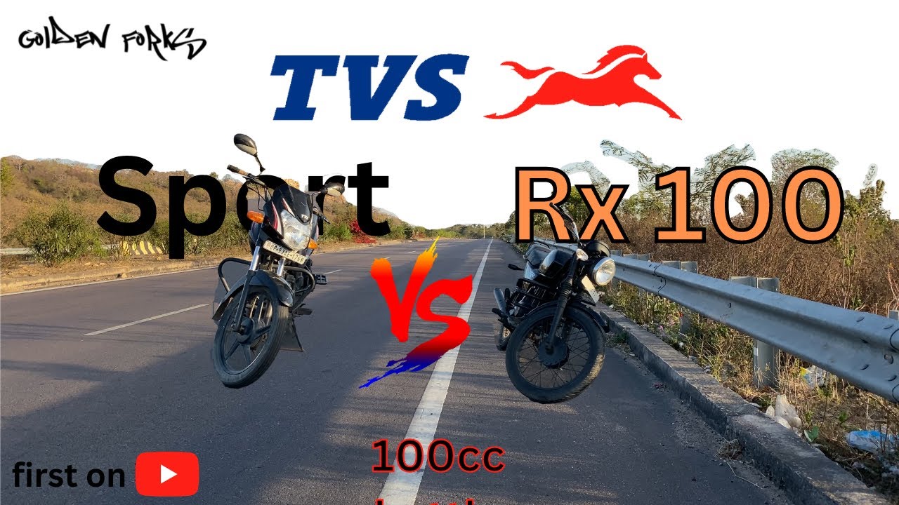 Tvs Rx100 RX100 vs TVS Sport #100ccbike battle #quater #miles #Goldenforks - YouTube