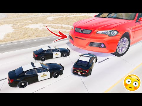 Super Giant Car vs Police - BeamNG drive