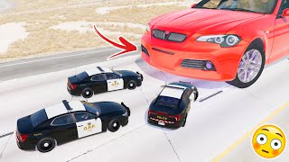 Super Giant Car vs Police - BeamNG drive