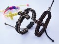 How to Make a Paracord/Macrame Cross Bracelet by CreationsByS- Sliding Knot Bracelet