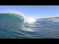 Pov perfect mini barrels with one other surfer