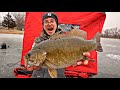 MONSTER Smallmouth Caught While Ice Fishing!!! (New PB)