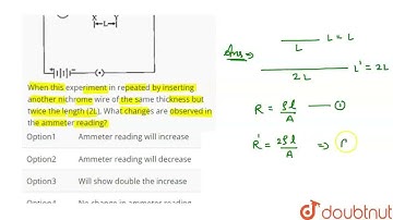 In the given circuit, connect a nichrom wire of Length \