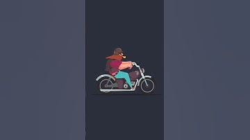 Biker Man Ride A Bullet Bike #loopanimation  #animation
