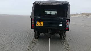 Test Mantus Anchor 6kg on the beach behind DefenderTD5 low gear 1st and diff lock in.