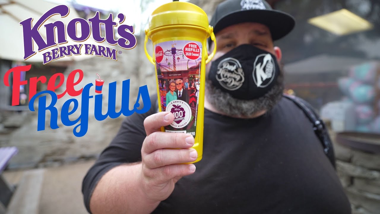 Knotts Berry Farm Refillable Cups FREE REFILLS 2 Minute Tip