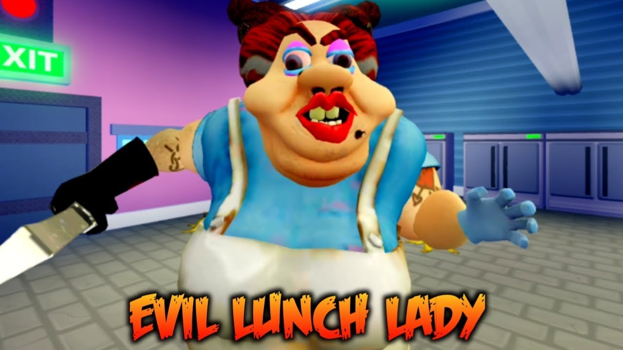 New Scary Obby ESCAPE EVIL LUNCH LADY (OBBY) Jumpscare & Full Walkthrough Gameplay YouTube