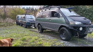 3 x Mitsubishi Delica L400's -  Waimak, Harrs Road.