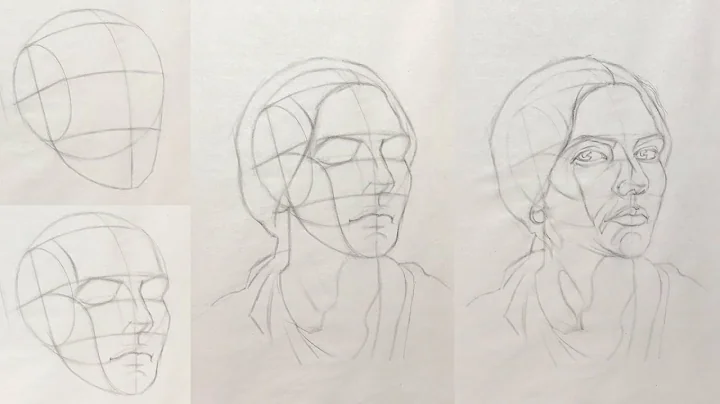 How to Draw Head using Loomis method - female head...