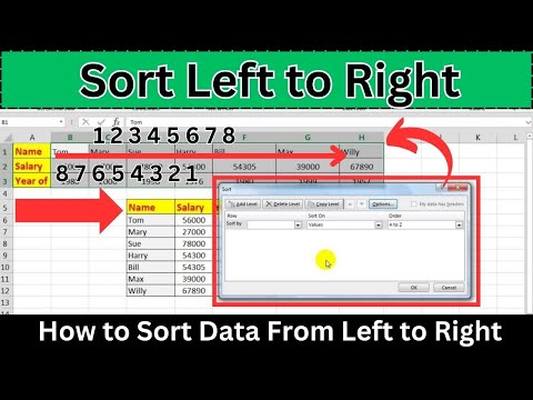 How To Sort Data Rows and Columns From Left To Right