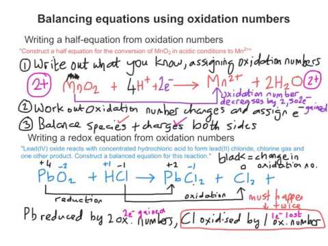 A guide to the oxidation number technique for balancing more difficult equations.