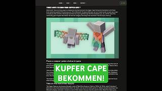 Minecraft KUPFER CAPE kostenlos bekommen!