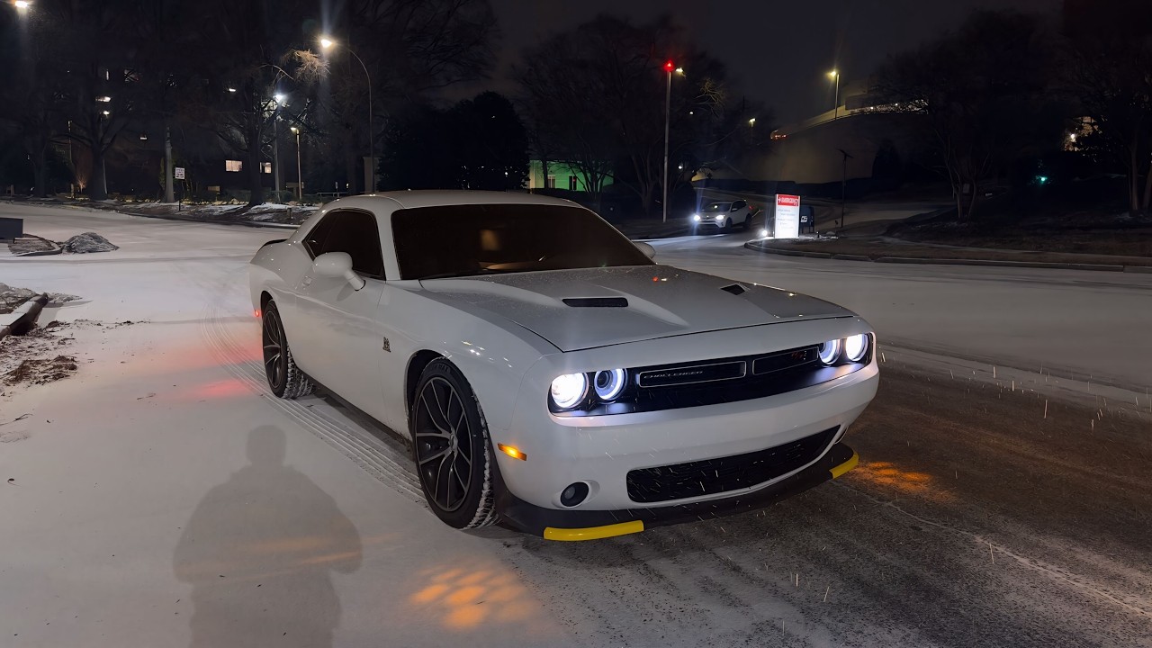 DODGE CHALLENGER SCAT PACK POV DRIVE THROUGH A BLIZZARD❄️