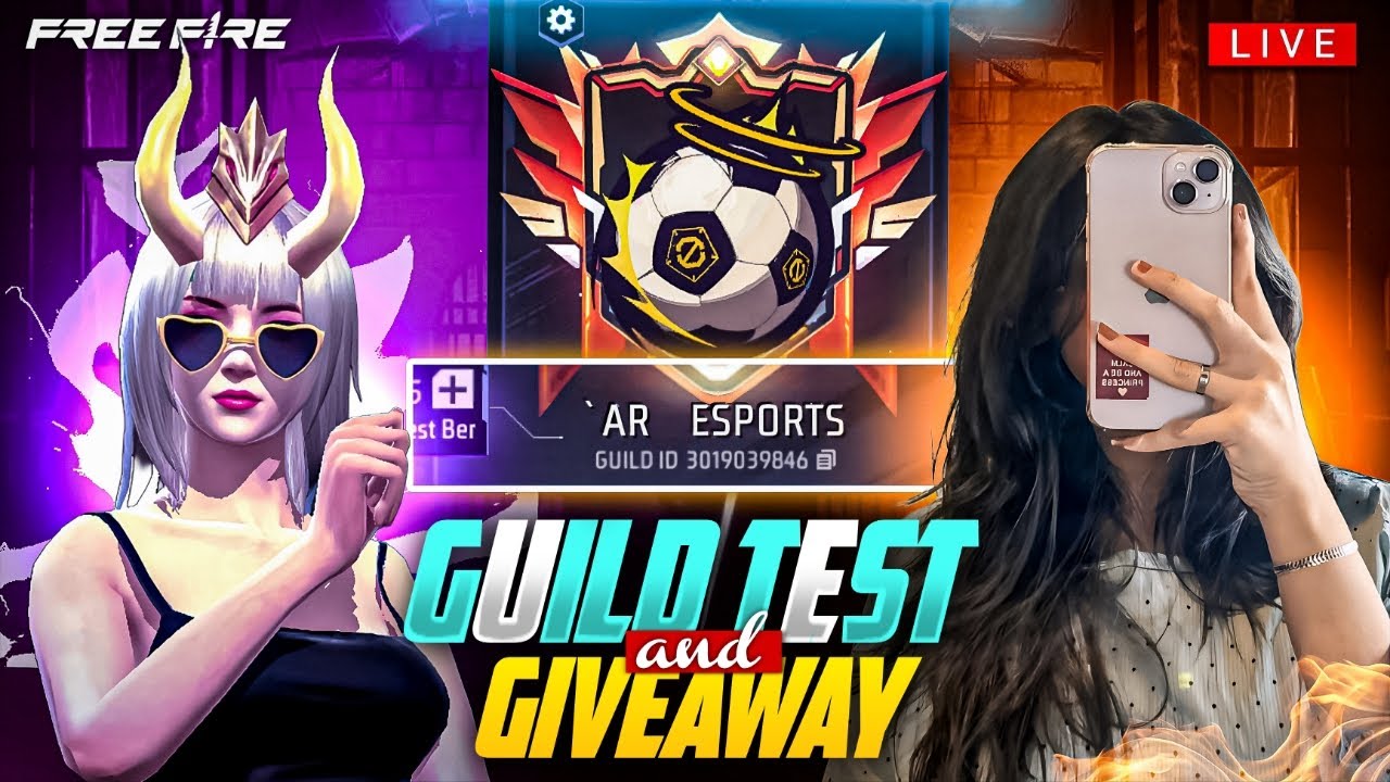 🔴FREE FIRE LIVE GIVEAWAY CUSTOM ROOMS FF LIVE GIVEAWAY & GUILD TEST