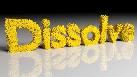 Blender Tutorial: Dissolve Animation