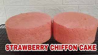 STRAWBERRY CHIFFON CAKE (SPONGE) | Do the rest how you decorate it in your way screenshot 5