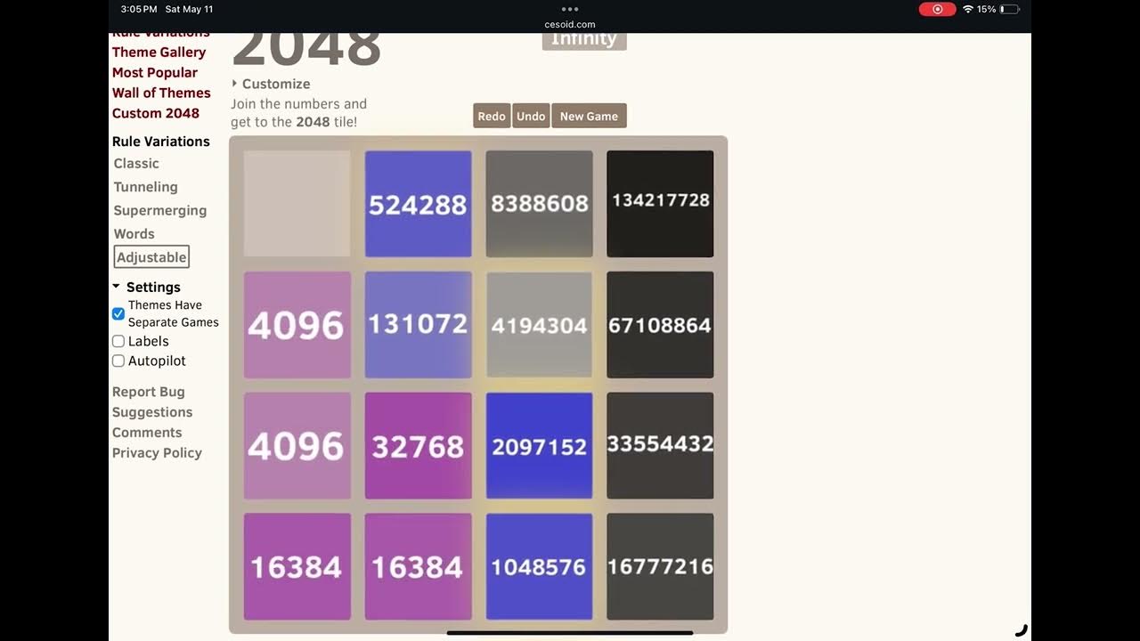  268435456 2048 cesoid 2048 but it spawns 4096 high score youtube