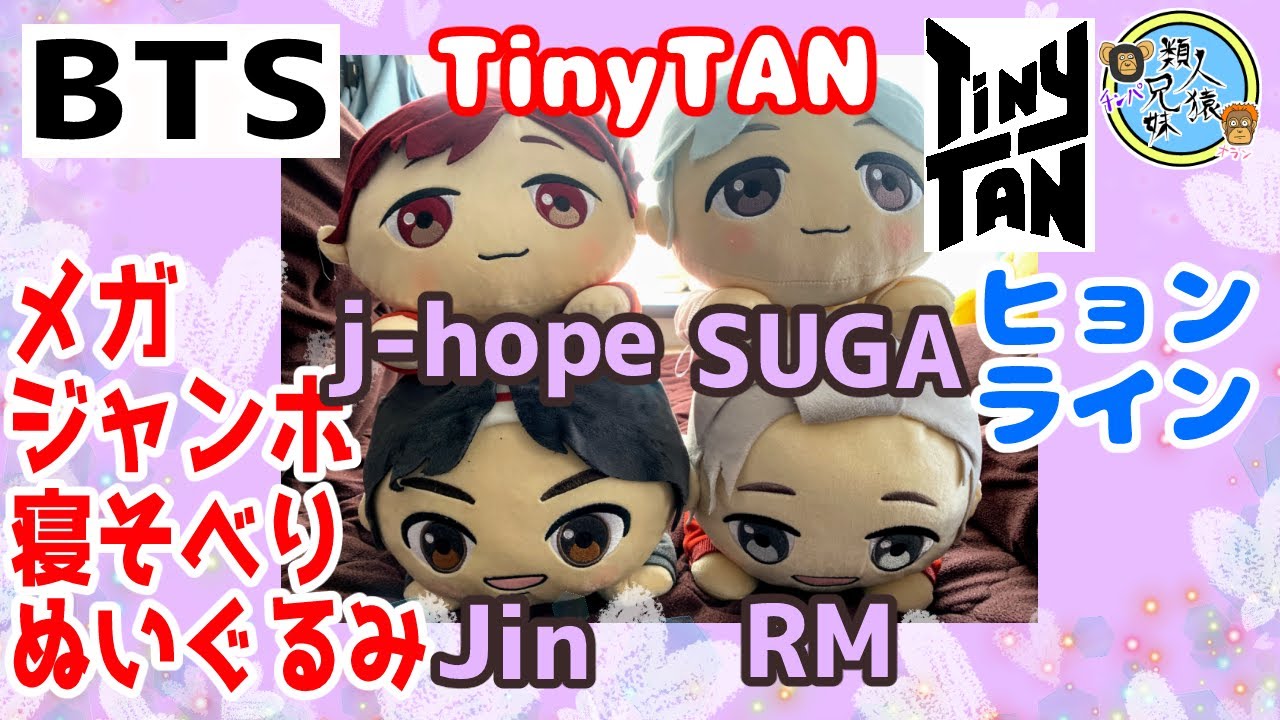 BTS】TinyTANメガジャンボ寝そべりぬいぐるみ j-hope SUGA Jin RM 