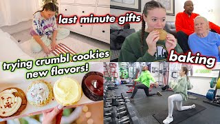 holiday baking, last minute gifts + trying crumbl cookies new flavors! Vlogmas Day 21 \& 22