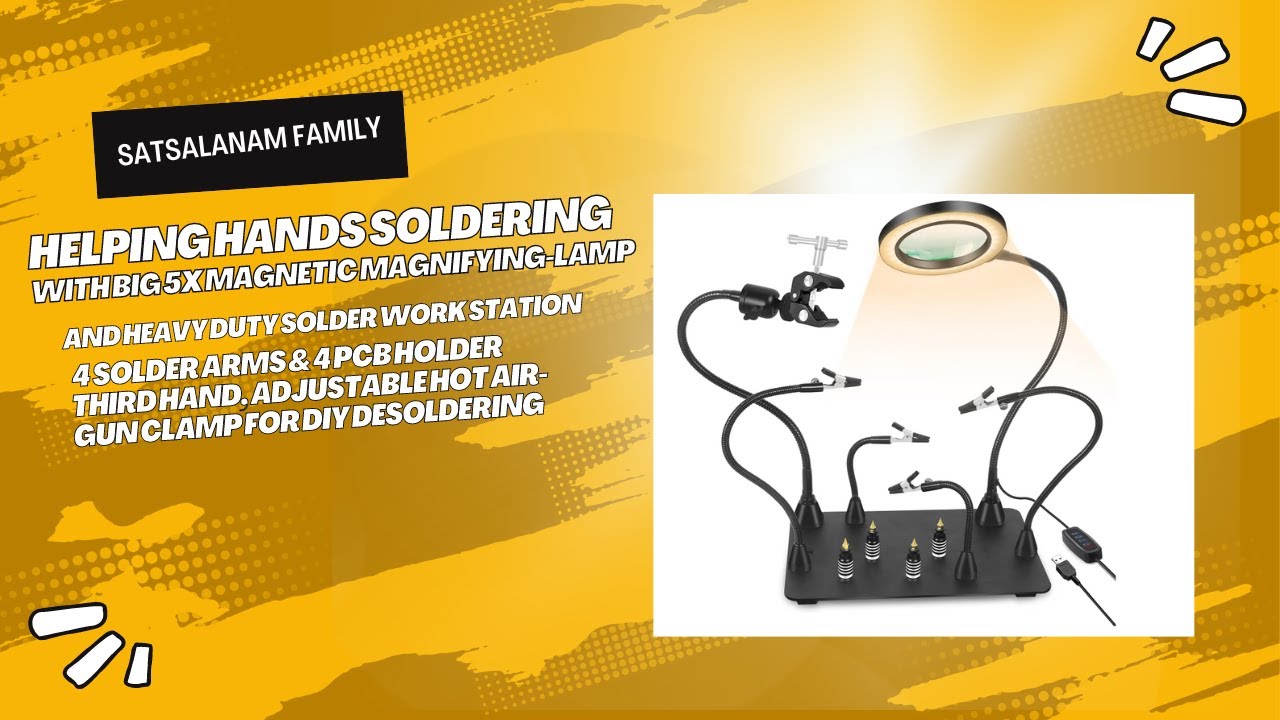 Magnetic Helping Hands with Big 5X Magnifying Lamp and Heavy Duty Soldering Work Station