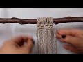 macrame tutorial: Lark&#39;s knot connection, part 2. მაკრამე: კვანძების შეერთება ნაწილი 2