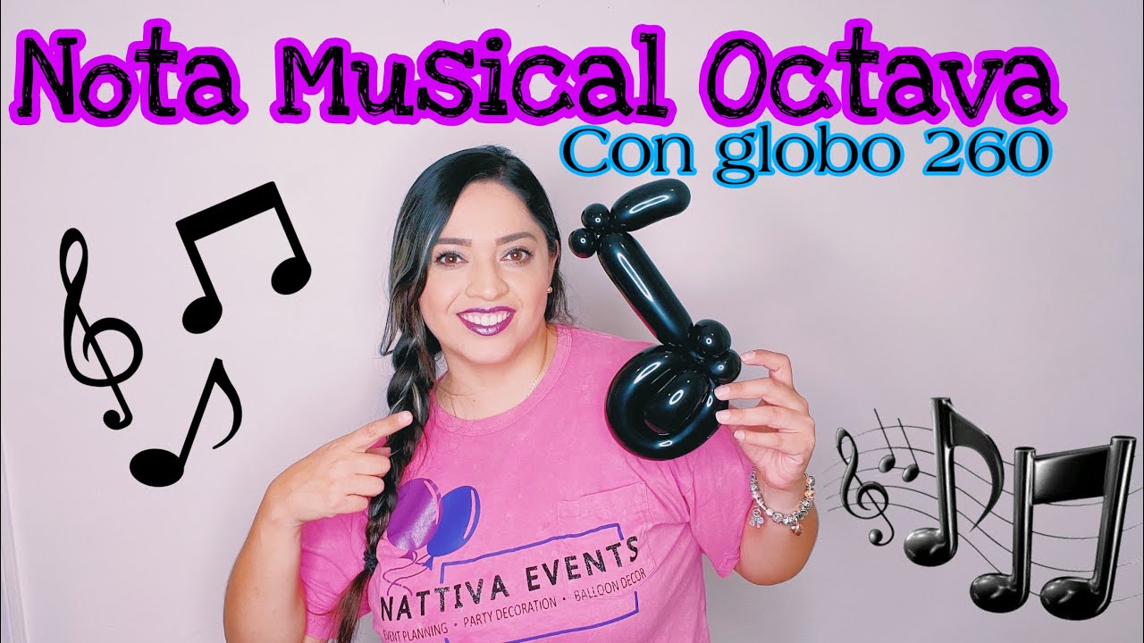Nota musical octava con globo 260/ Musical note with balloons