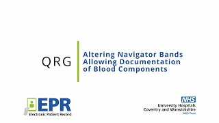 General: Altering Navigator Bands – EPR Quick Reference Guide (QRG)