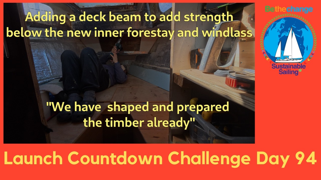 ⁣New Deck Beam on Countdown 94 of 100 days to Boat Launch Challenge #BoatRefit  #DIY #Challenge