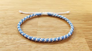 Four Strand Braid Bracelet Tutorial | How to DIY Macrame Bracelet | Beginner | 包芯四股辫手链