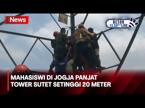 Depresi! Mahasiswi Panjat Tower Sutet Setinggi 20 Meter di Yogyakarta