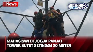 Depresi! Mahasiswi Panjat Tower Sutet Setinggi 20 Meter di Yogyakarta