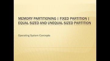 Memory Partitioning | Fixed Partitioning | Equal and Unequal Partitioning