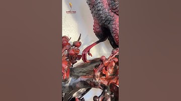 Tranh Chim Công uyên ương phú quý gỗ Trắc đỏ đen biểu tượng của hạnh phúc giàu sang