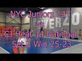 D1G2 NYC Juniors 14T Vs CJ Heat 14 National Set 2 Win 25 23 D1G2 NYC Juniors 14T Vs CJ Heat 14 National Set 2 Win 25 23